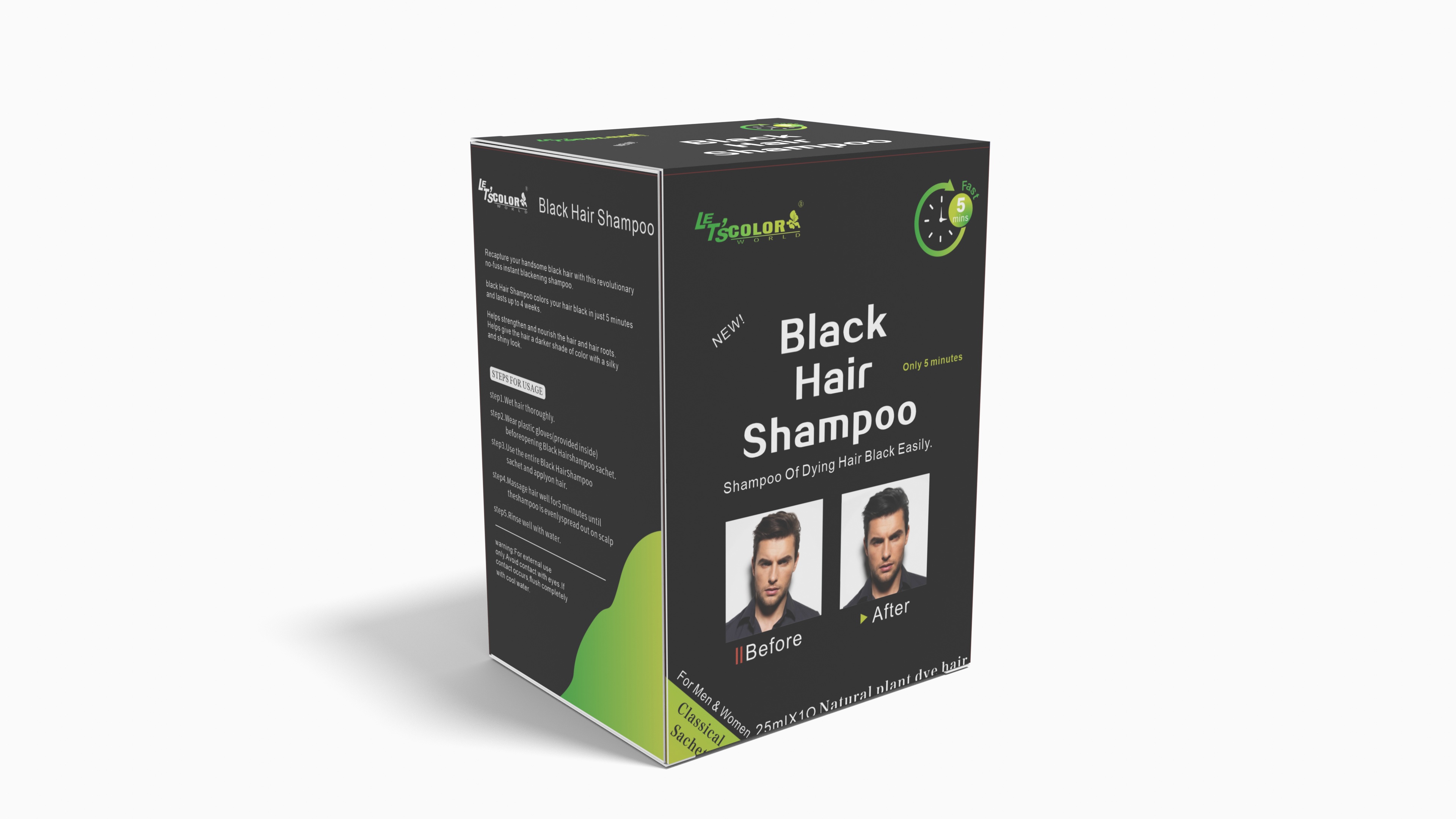 Black Enhancing Hair Color Shampoo to Cover Gray Hair