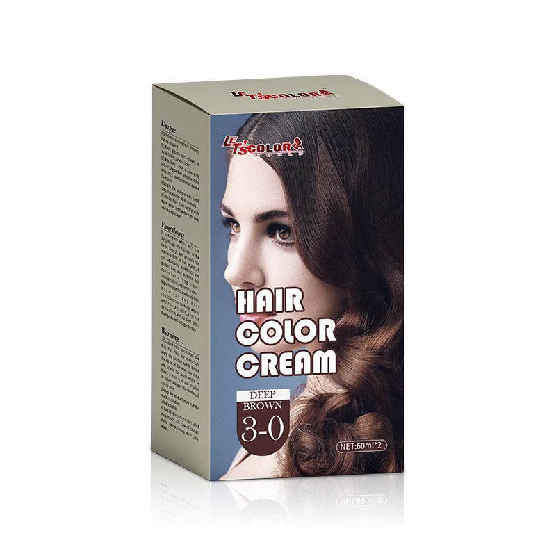 Deep Brown Organic Hair Color Cream for Salon